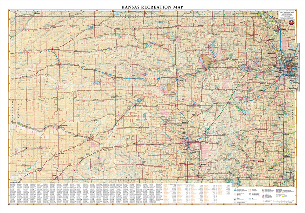 Kansas Recreation Wall Map