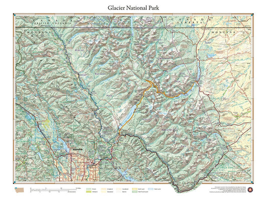 Glacier National Park, Montana Wall Map