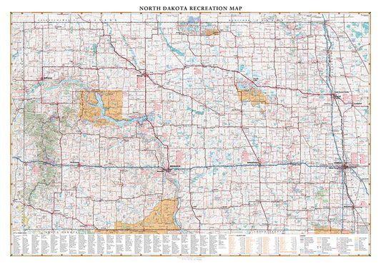 North Dakota Recreation Wall Map