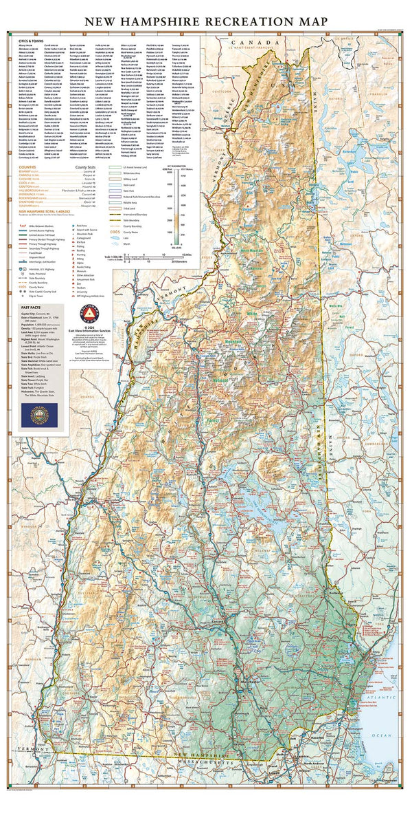 New Hampshire Recreation Wall Map – Longitude Maps