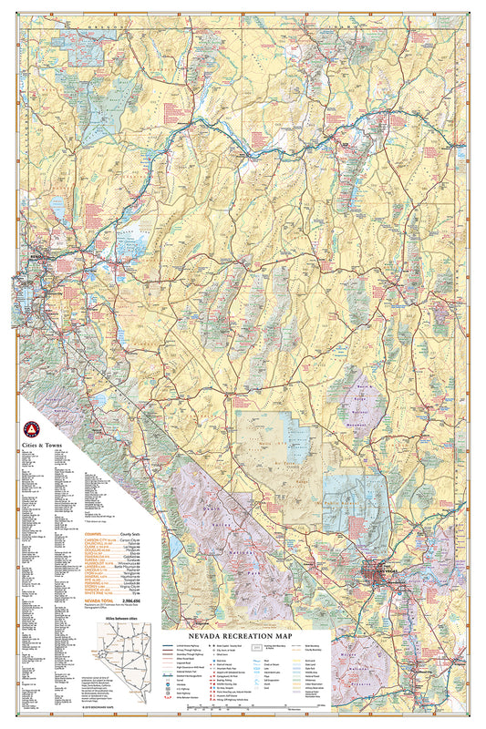 Nevada Recreation Wall Map