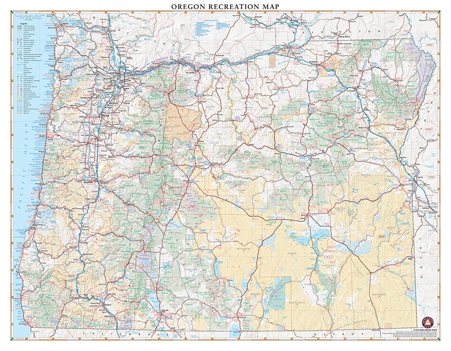 Oregon Recreation Wall Map