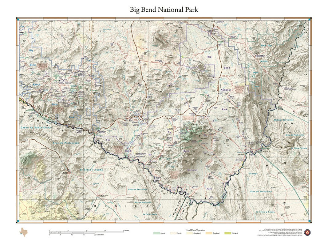 Big Bend National Park, Texas Wall Map