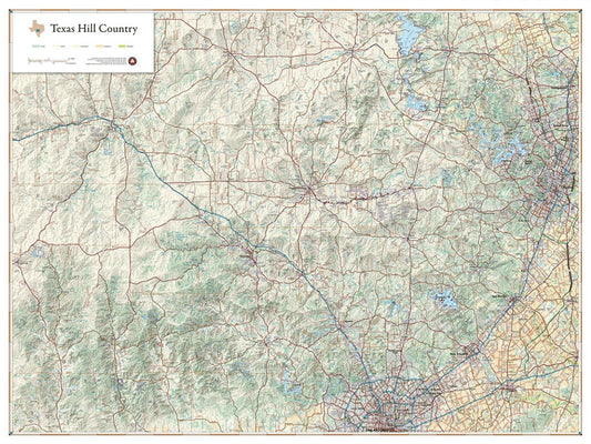Texas Hill Country Wall Map