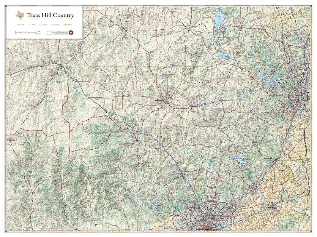 Texas Hill Country Wall Map