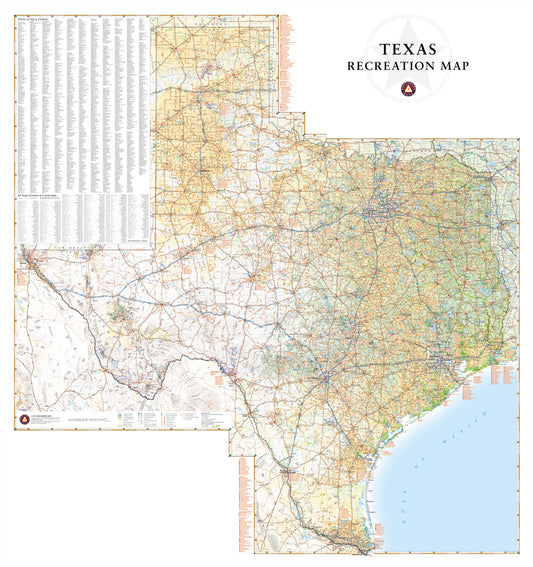 Texas Recreation Wall Map