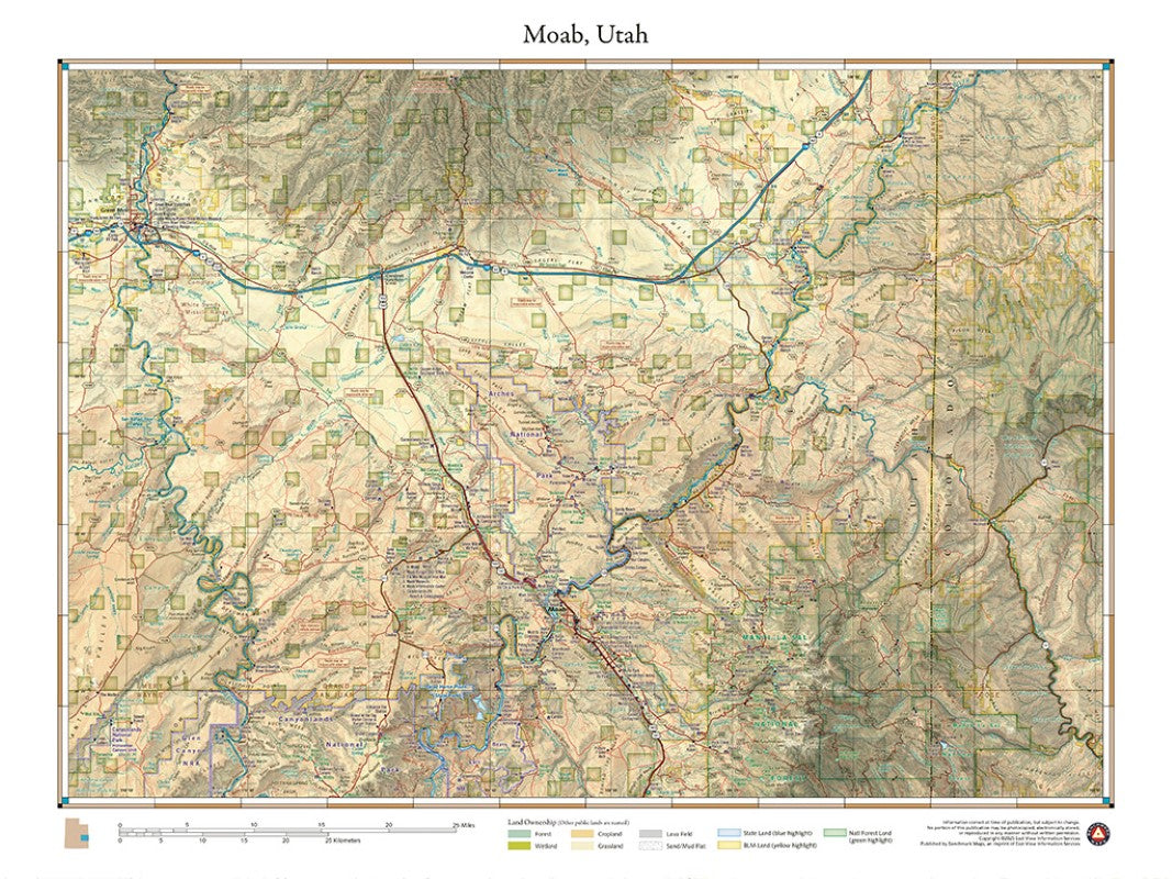 Moab, Utah Aerial Wall Map