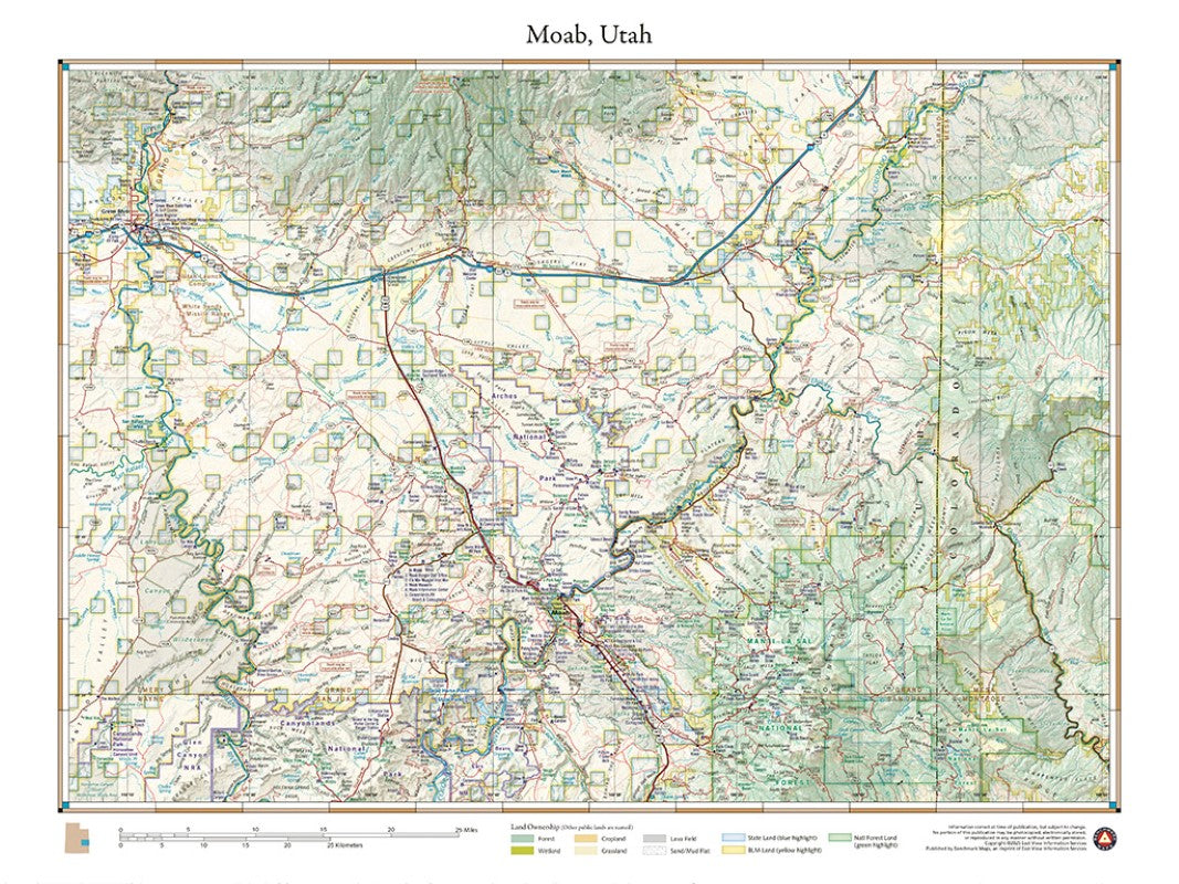 Moab, Utah Wall Map