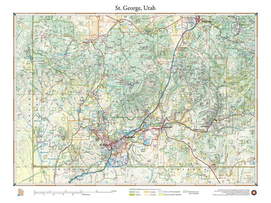 St George & Vicinity, Utah Wall Map