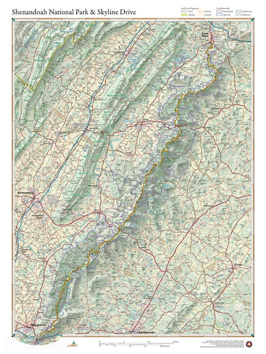 Shenandoah National Park, Virginia Wall Map