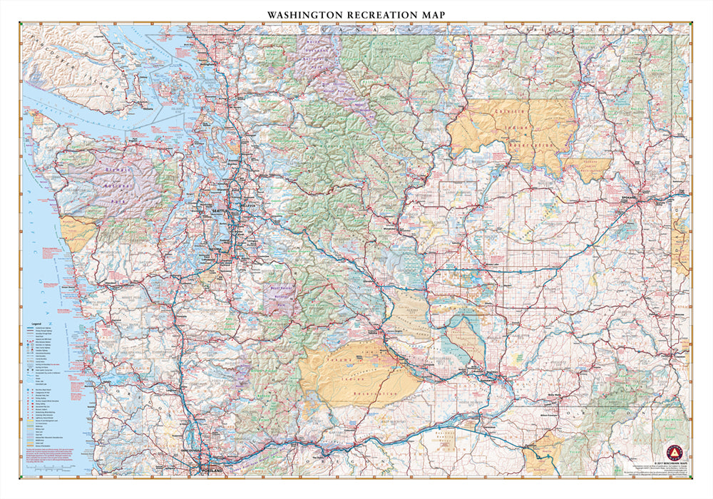 Washington Recreation Wall Map