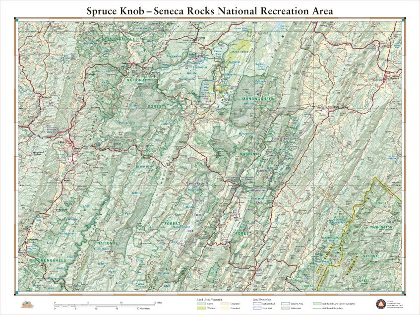 Spruce Knob Seneca Rocks National Recreation Area, West Virginia Recreation Map