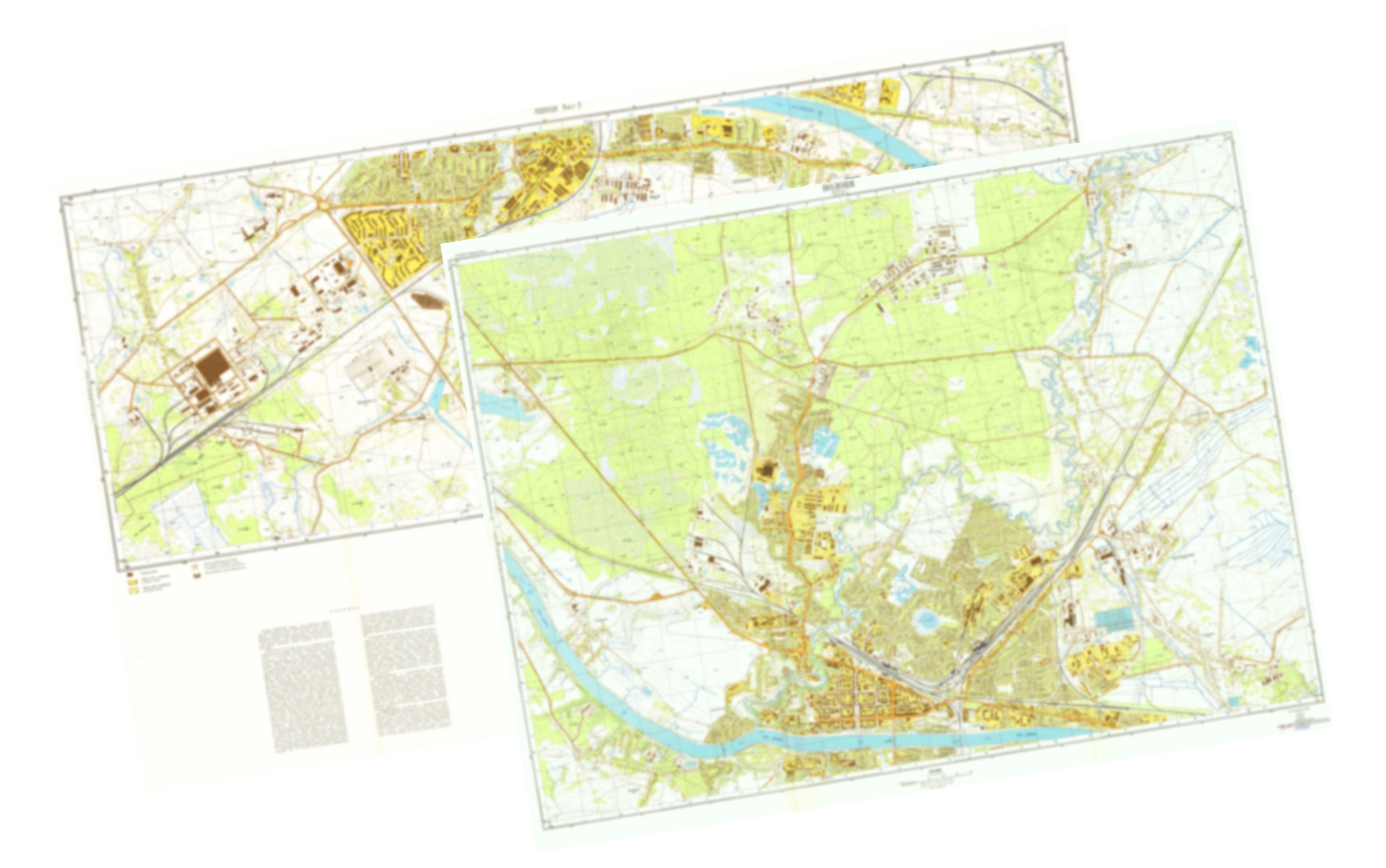 Polotsk (Belarus) 2-Sheet Set - Soviet Military City Plans – Longitude Maps