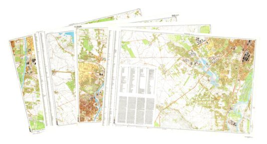 Poznan (Poland) 4-Sheet Map Set - Soviet Military City Plans