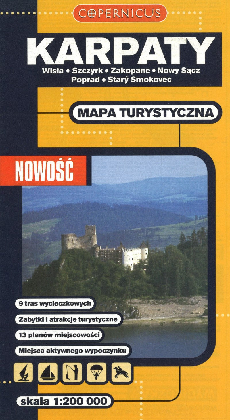 Karpaty Mapa Turystyczna Skala 1:200,000 : Wisla - Szczyrk - Zakopane - Nowy Sacz - Poprad - Stary Smokovec