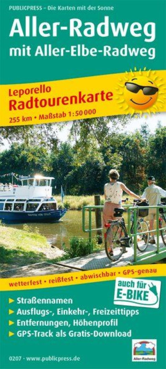 Aller-Radweg mit Aller-Elbe-Radweg = All-cycle path with all-element cycle path