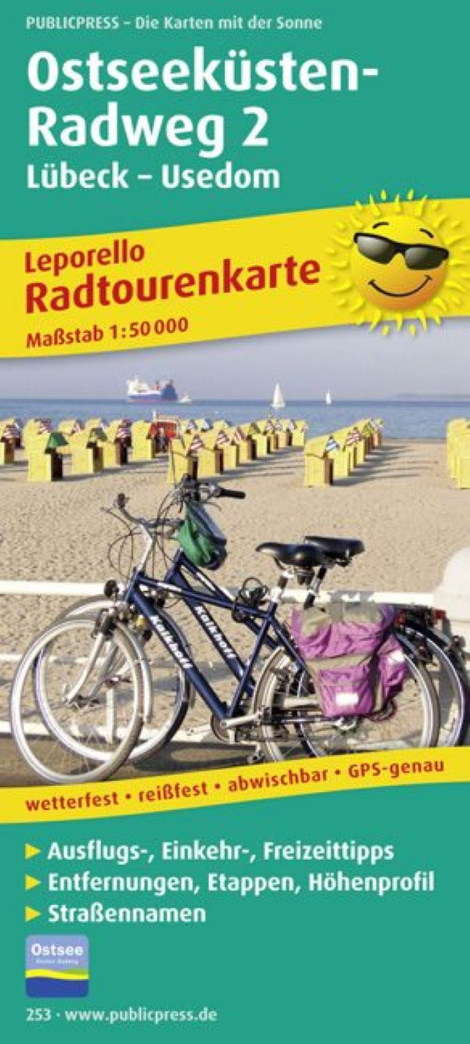 Ostseeküsten-Radweg 2, Lübeck-Usedom = Baltic Sea bike path 2, Lübeck-Useedom
