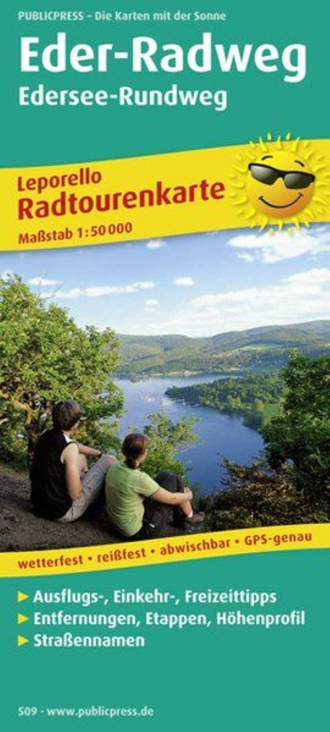 Eder-Radweg, Lützel, Guntershausen, Edersee-Rundweg = Eder-cycle path, Lützel, Guntershausen, Edersee-roundweg