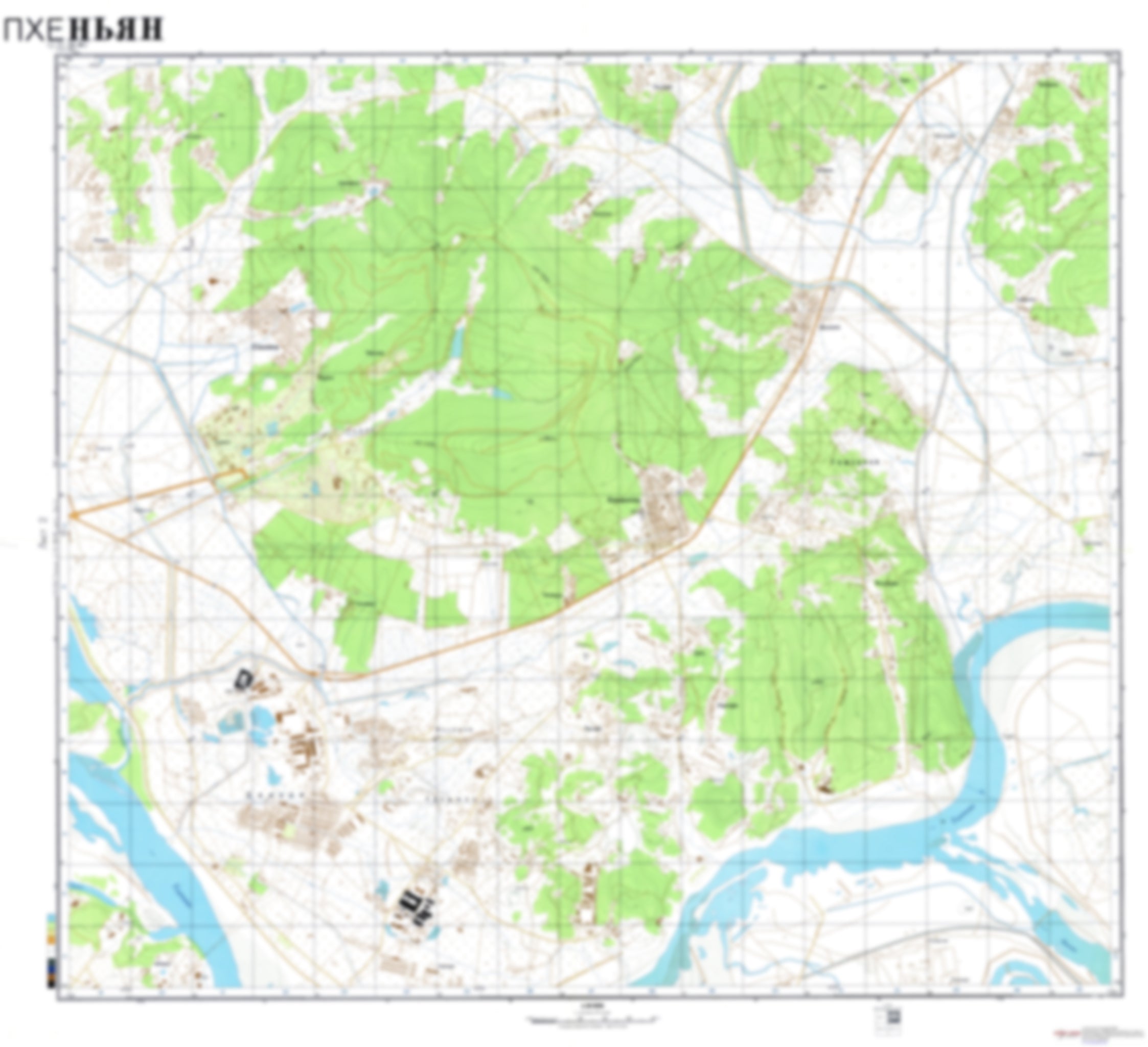 Pyongyang 2 (North Korea) - Soviet Military City Plans – Longitude Maps