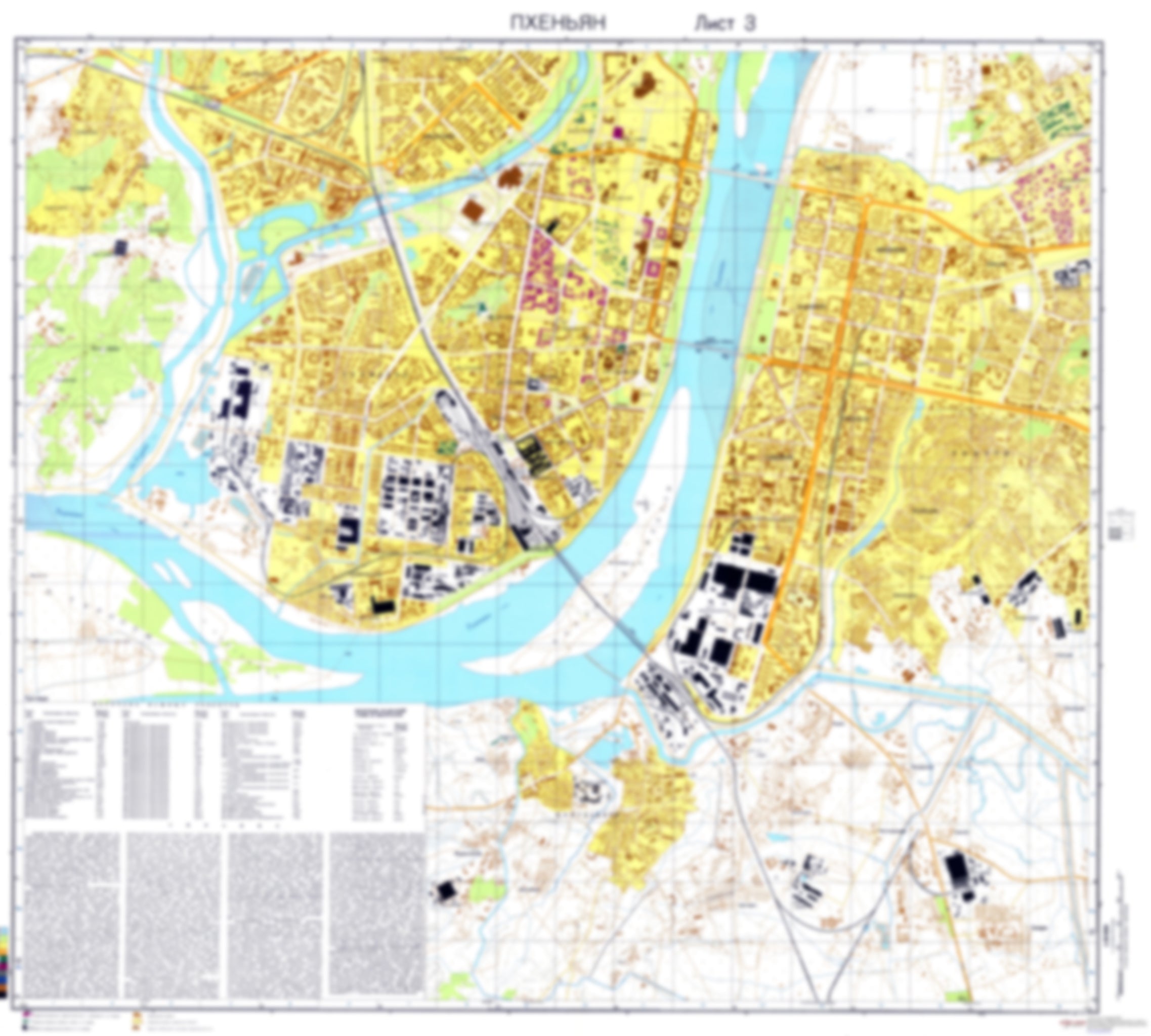 Pyongyang 3 (North Korea) - Soviet Military City Plans – Longitude Maps