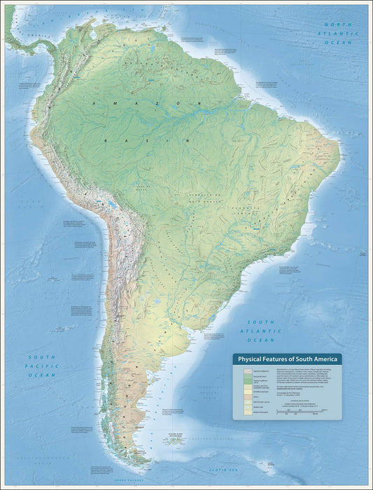 Physical Features of South America - Laminated