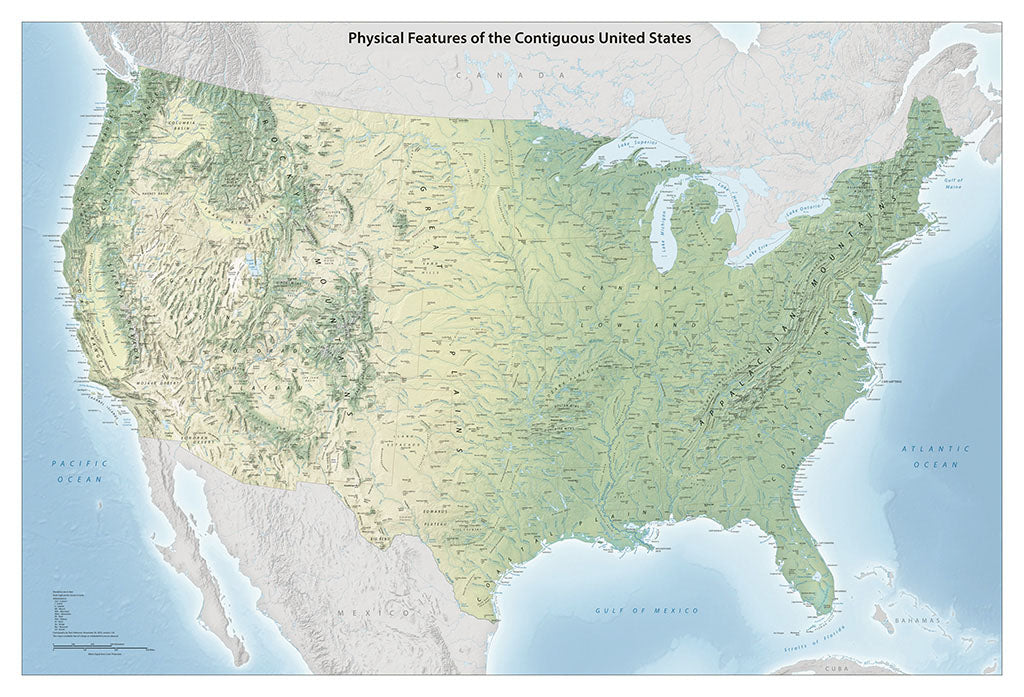 Physical Features of the Contiguous United States - Paper