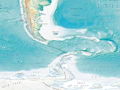 Physical Map of the World Fine Art Print Map