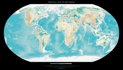 Physical Map of the World Fine Art Print Map