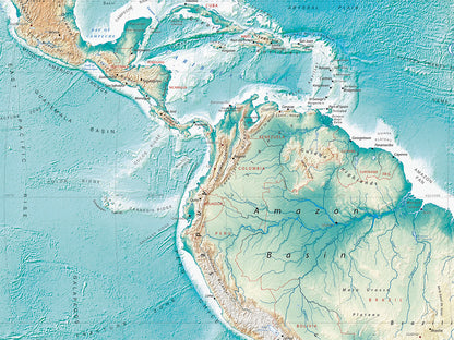 Physical Map of the World Fine Art Print Map