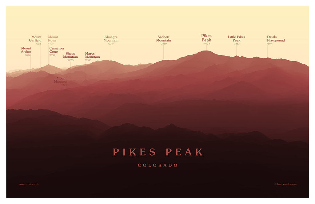 Pikes Peak Peakscapes Elevation Panorama