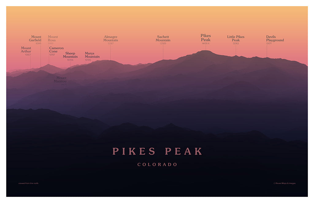 Pikes Peak Peakscapes Elevation Panorama