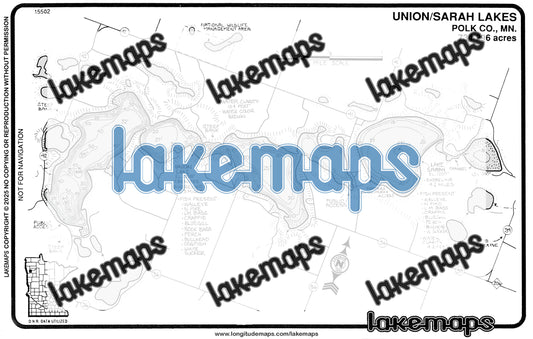 Polk County, MN - UNION / Sarah - Lakemap - 15502