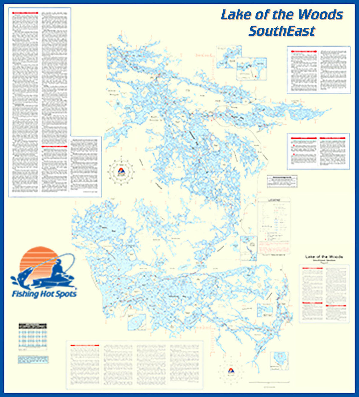 Q272 - Lake of the Woods Southeast Fishing Wall Map, Lake (incl. Sioux ...