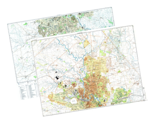 Rawalpindi (Pakistan) 2-Sheet Set - Soviet Military City Plans