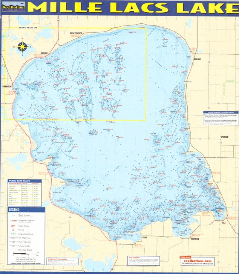 Mille Lacs NW Map 1 ReelBottom Flat Version