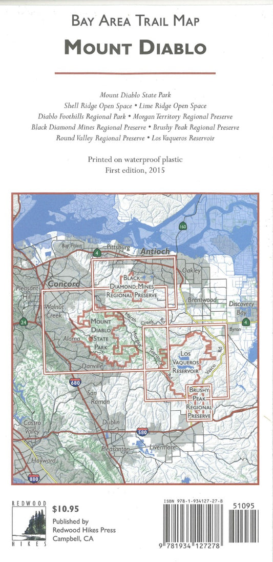 Bay Area Trail Map Mount Diablo (waterproof)