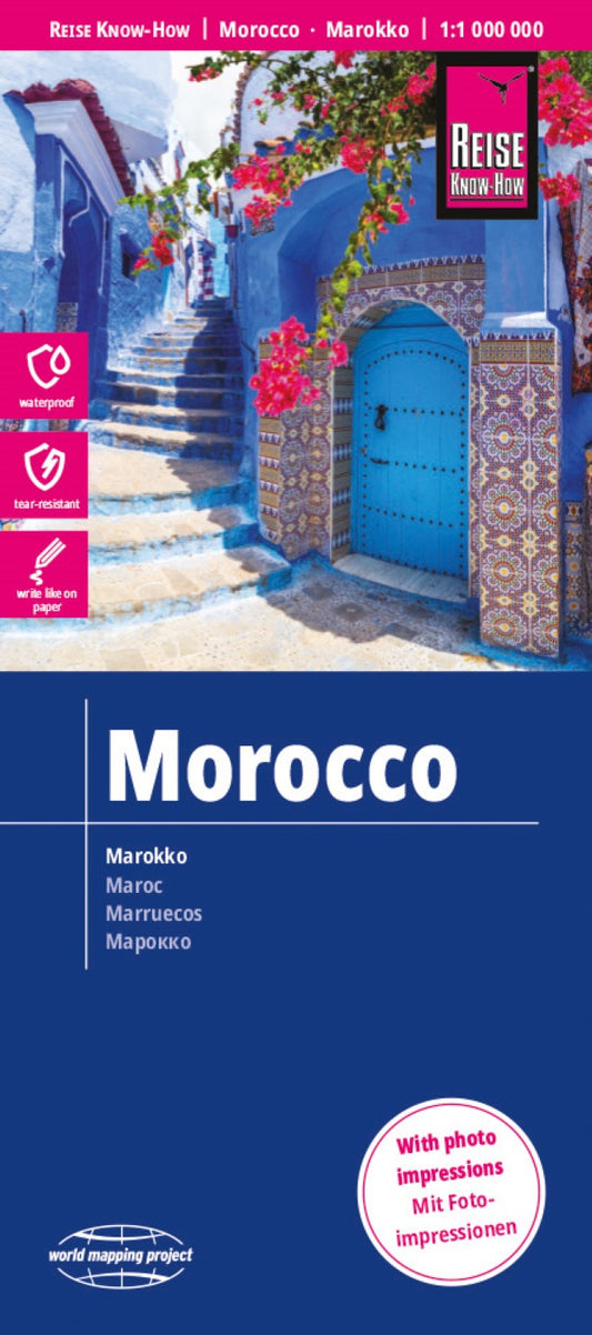 Morocco Waterproof Road Map