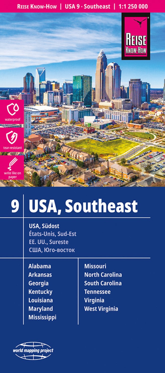 USA, southeast Road Map