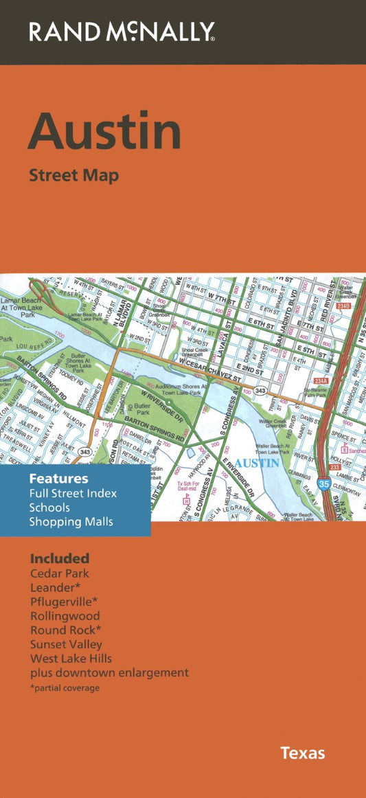Austin, Georgetown and Round Rock, Texas Street Map
