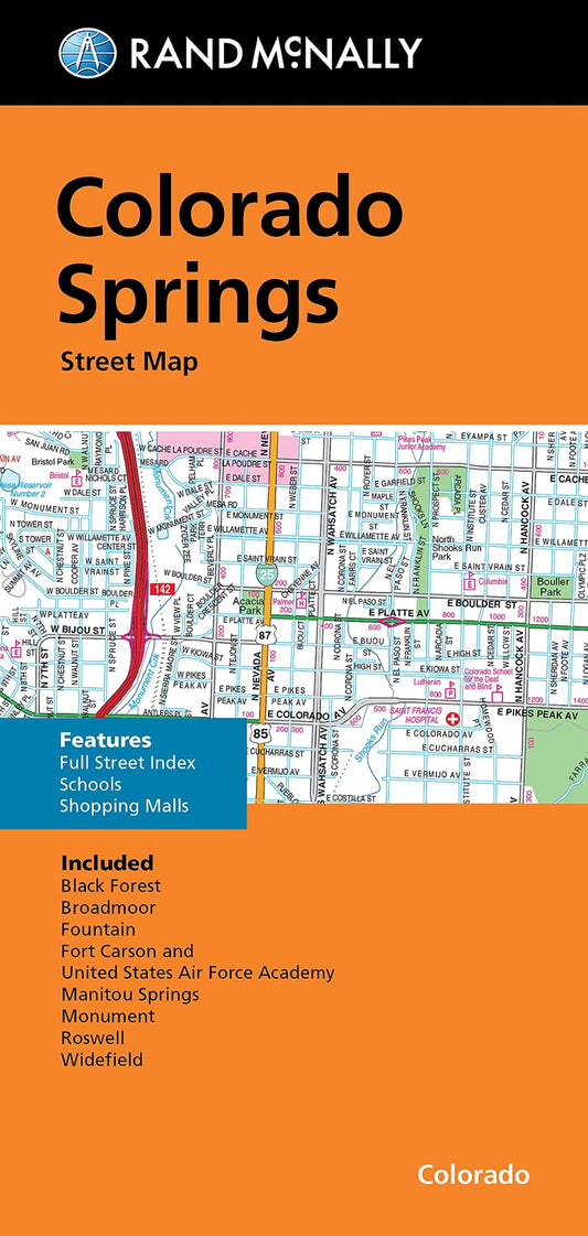 Colorado Springs, Folded Street Map