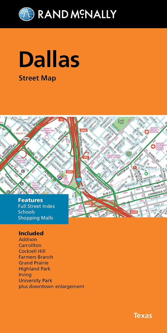 Dallas, TX - Folded Street Map