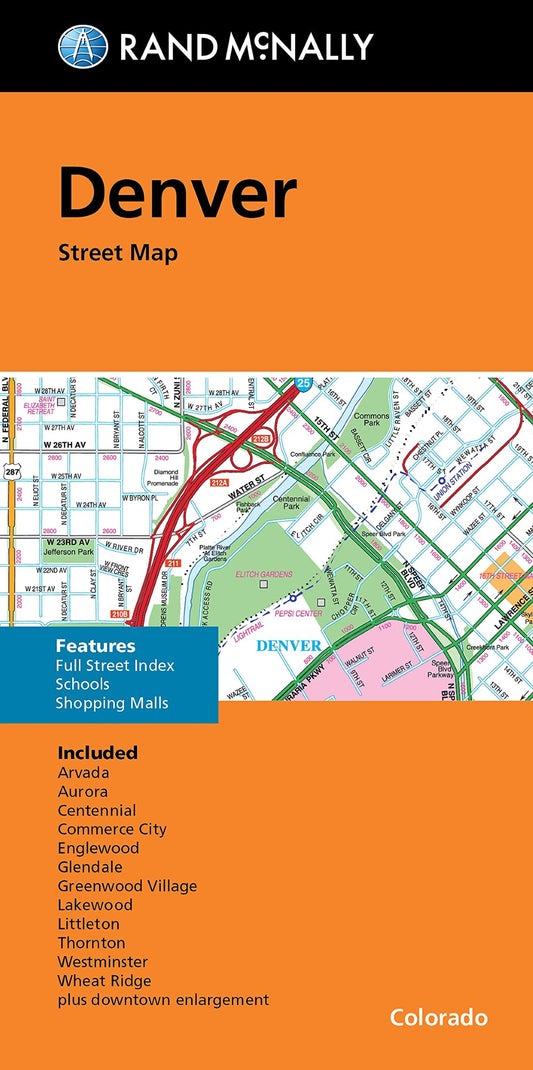 Denver, CO Folded Street Map