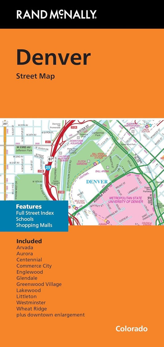 Denver, CO Folded Street Map