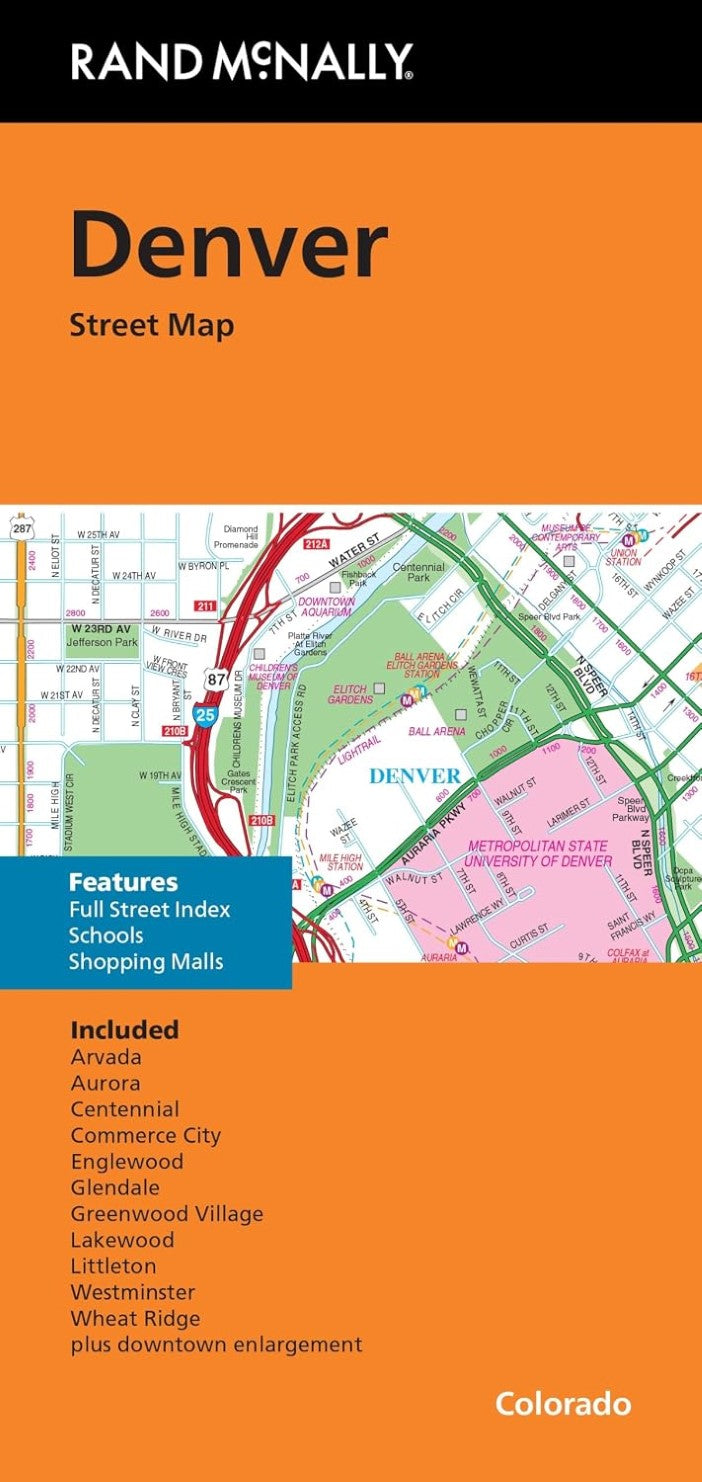 Denver, CO Folded Street Map