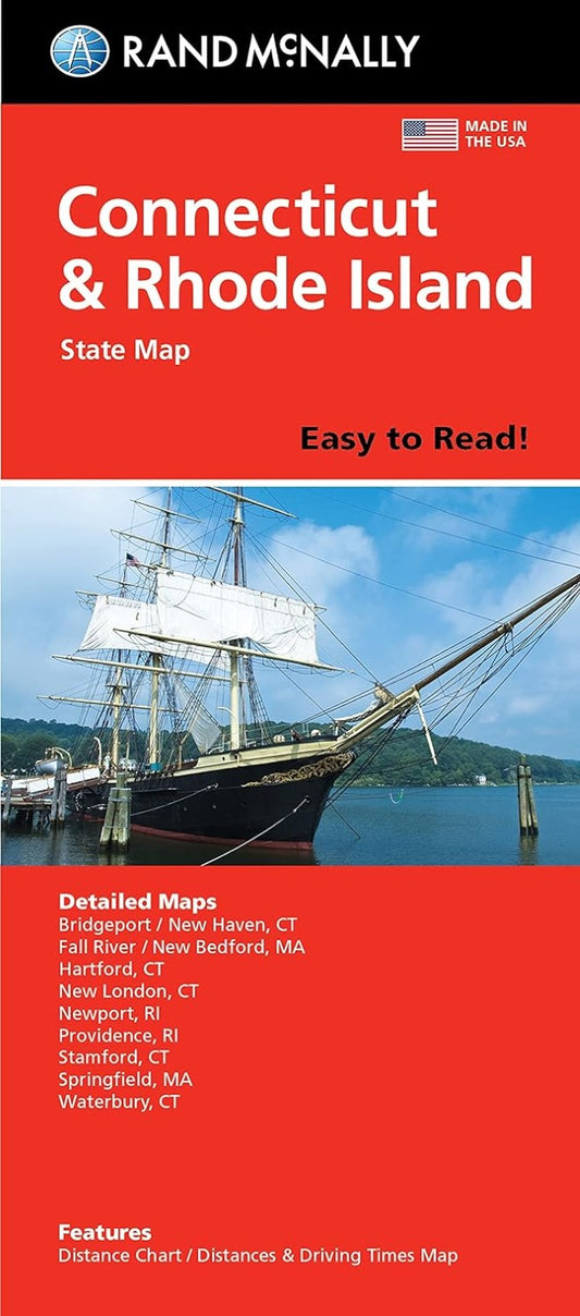 Connecticut and Rhode Island Road Map