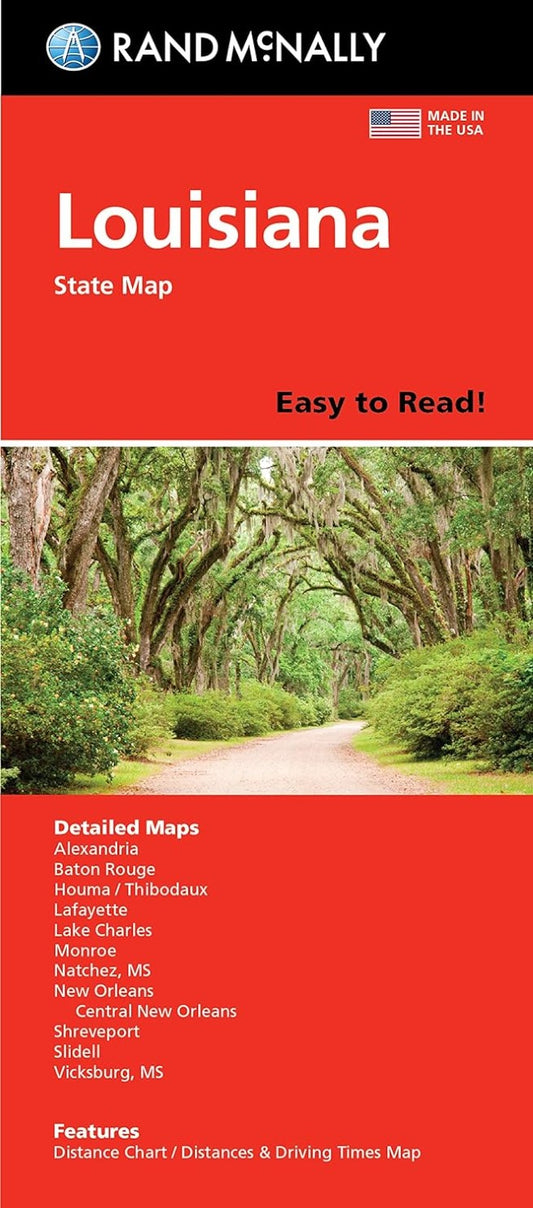 Louisiana Easy to Read Folded Map