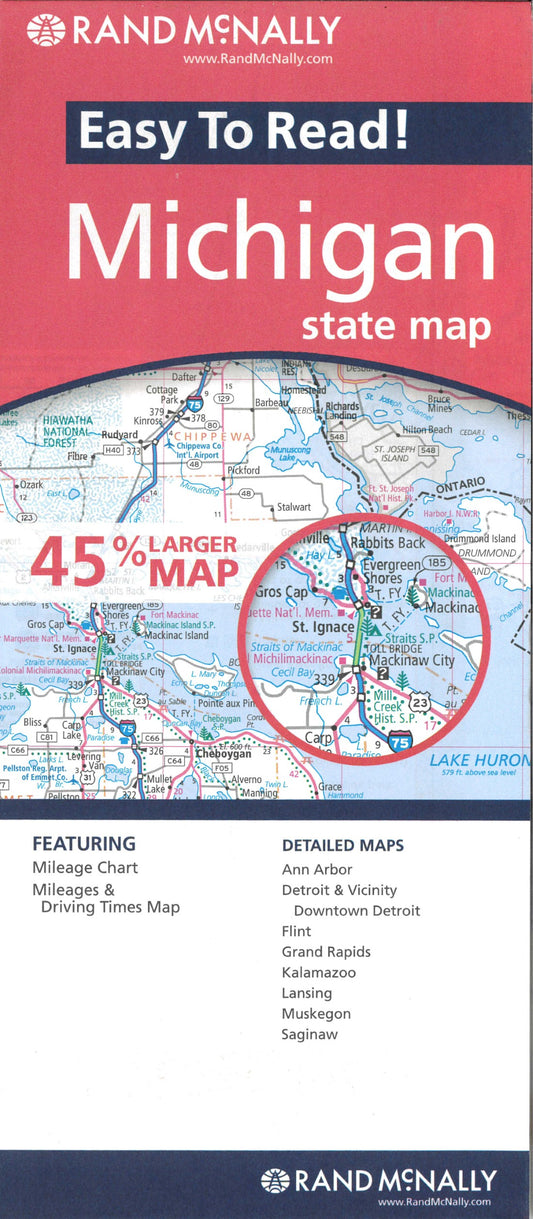 Michigan : state map : easy to read!