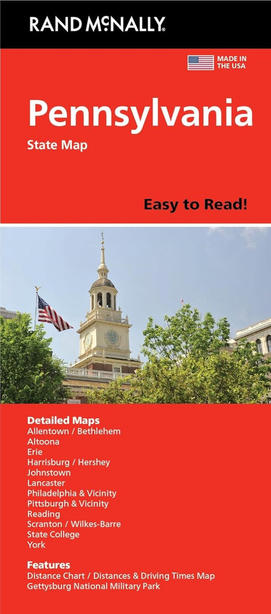 Pennsylvania Easy to Read Folded Map