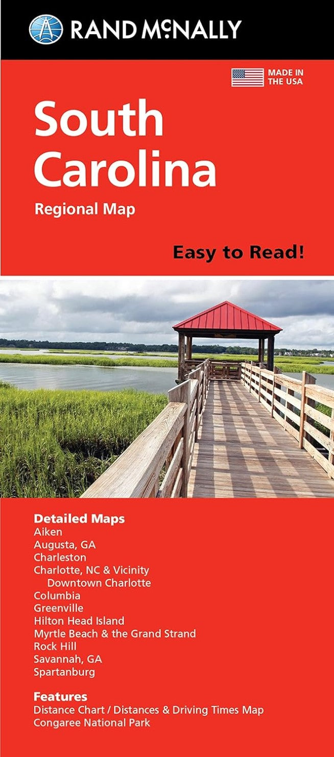 South Carolina Easy to Read Folded Map