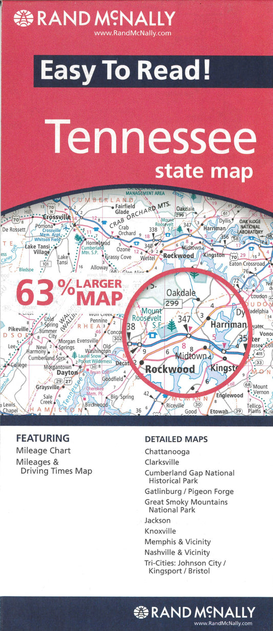 Tennessee : state map : easy to read!